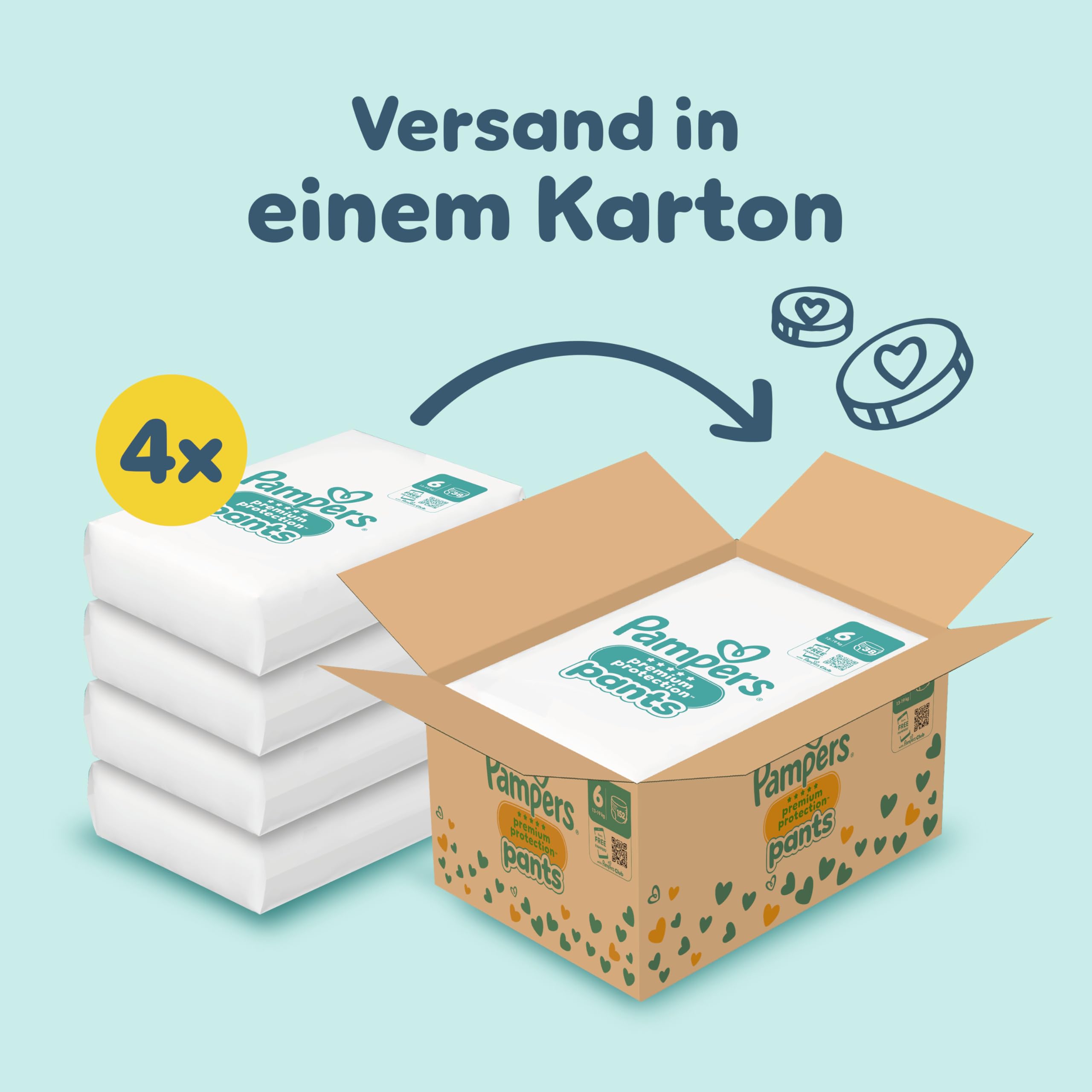 Pampers Premium Protection Pants Gr.6 Extra Large 13-19kg Vorratsbox - 152 Stück 2