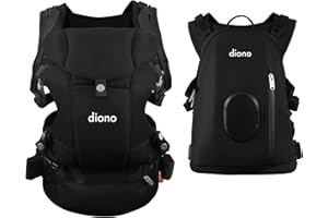 Diono Carus Complete 4-in-1 Baby Carrier with Detachable Backpack, Front Carry & Back Carry, Newborn to Toddler up to 33 lb / 15 kg, Black