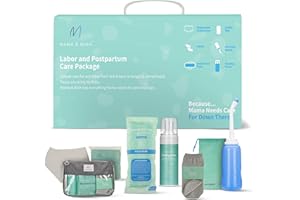 Mama & Wish Postpartum Recovery Kit - Includes Peri Bottle, Comfy Garments & Essentials for Women After Birth