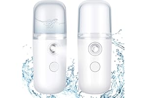 2 Pack Nano Facial Mister Mini Face Humidifier Portable Facial Sprayer USB Rechargeable Handy Skin Care Machine for Face Hydr