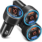 USB C Car Charger 3 Pack, Costyle 65W 4 Port Car Power Adapter with Voltmeter PD 30W/QC 3.0 Fast Charging Cigarette Lighter USB Charger Plug for iPhone 16/15/14/13/12/11 Pro Max/Pad,Android(Black)