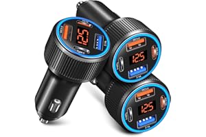 USB C Car Charger 3 Pack, Costyle 65W 4 Port Car Power Adapter with Voltmeter PD 30W/QC 3.0 Fast Charging Cigarette Lighter USB Charger Plug for iPhone 16/15/14/13/12/11 Pro Max/Pad,Android(Black)