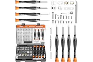 JOREST Eyeglass Repairing Kit, Eyeglass Repair Tool Kit Including Small Screws, Nose Pads, Tweezer, Cleaning Cloth and Precis
