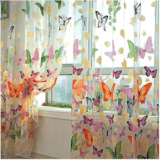 Amazon Com Fenglintech Curtains 2pcs 39 4x78 8 Butterfly