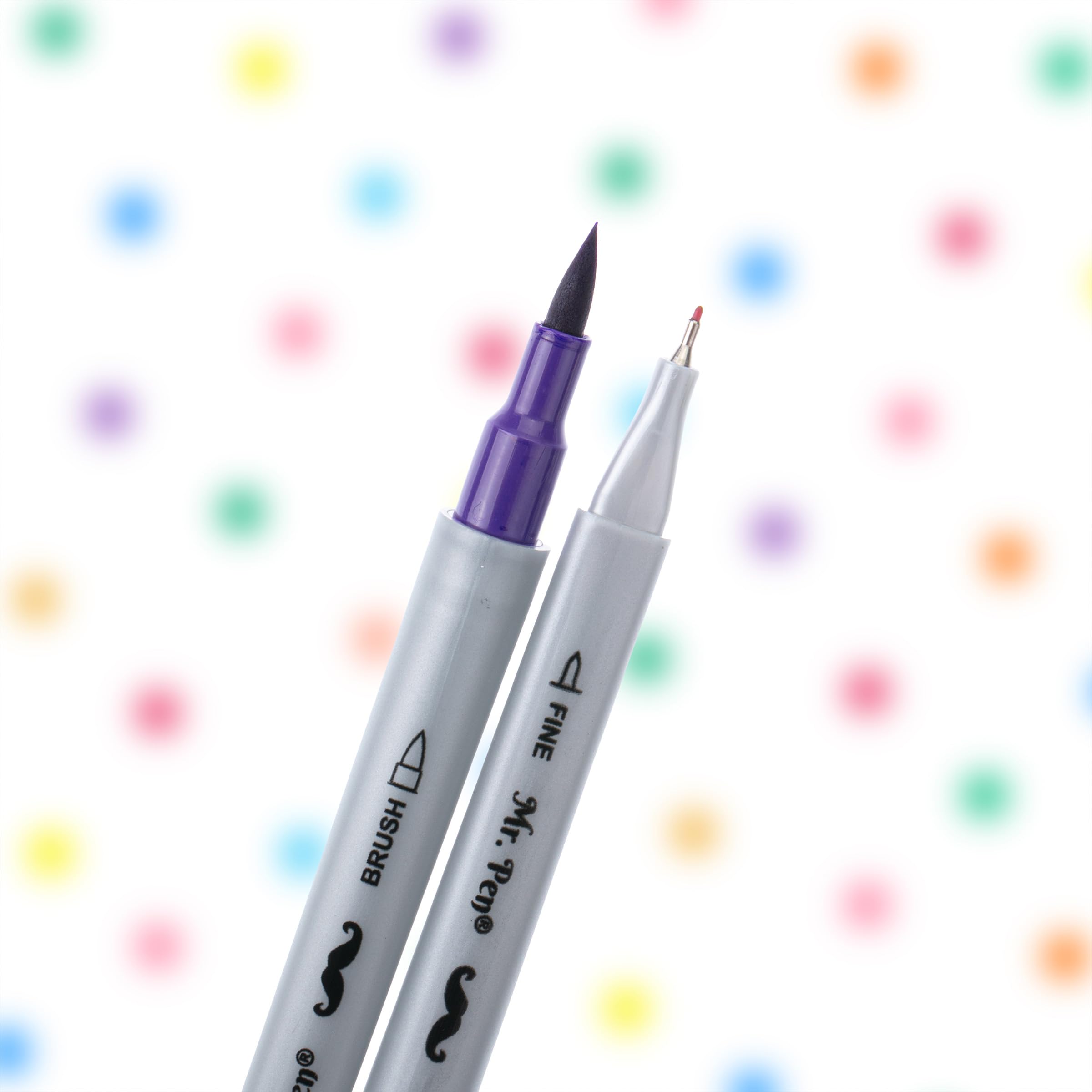 Mr. Pen- Dual Tip Brush Pens, 12 Colors, Art Markers for Coloring