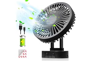 LEIORIO Small Fan Rechargeable,3 Speed Timable Cruise Fan with 90° Head Rotation,Portable Fans for Indoor,Outdoor,Travel,Office,Energy Efficient Ultra Usage Time Quiet Fans