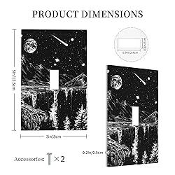 Mountain Starry Moon 1 Gang Light Switch Plate