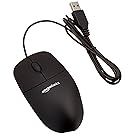 AmazonBasics 3-Button USB Optical Mouse Black