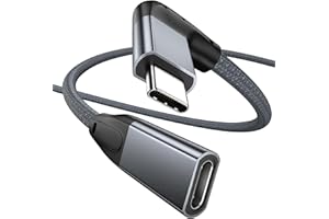 Right Angle USB C Extension Cable 6FT,UseBean 90 Degree USB-C 3.2 Gen2 10Gbps Type C Male to Female Extender Cord,L-Shape Typ