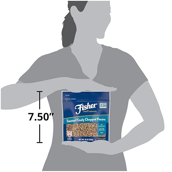 FISHER CHEF’S NATURALS UNSALTED CHOPPED PECANS 10 OZ RESEALABLE BAG, UNSALTED RAW NUTS FOR COOKING, BAKING & SNACKING, VEGAN PROTEIN, KETO SNACK, HEALTHY SNACKS FOR ADULTS, GLUTEN FREE CHOPPED PECAN