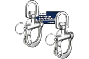 Five Oceans Swivel Eye Snap Shackle Quick Release Bail Rigging for Sailing Boat, 316 Marine-Grade Stainless Steel Clip Carabiner Hook