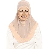 Jazvano Instant Hijab for Women and Muslim Girls - Soft Scarf Easy to Wear Headscarf - Spun Gold Jilbab Daily Islamic 1pc