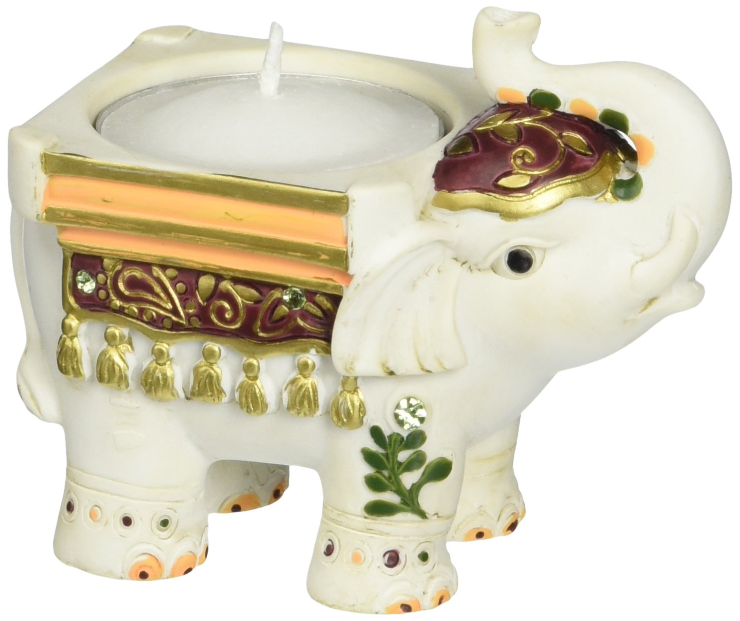 Fashioncraft Good Luck Silver Indian Elephant Candle Holder Home & Kitchen
