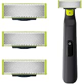 Set of 3 Replacement Blades for OneBlade &ndash; Upgraded Stainless Steel Blades Compatible with OneBlade Electric Trimmer &amp; Shaver