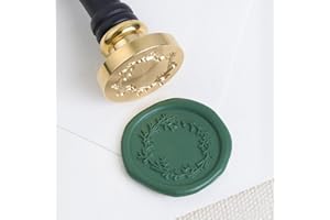 UNIQOOO Garden Wreath Wild Floral Wax Seal Stamp | Botanical Garland Stamp Perfect for Wedding Invitation, Cards, Tags, Envelope, Snail Mail, Gift Wrap, Wine Package,Bullet Journal DIY Project