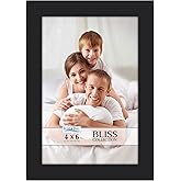 Icona Bay - 4x6 Black Picture Frame - Modern Style Engineered Wood Frame - Table Top or Wall Mount - Bliss Collection