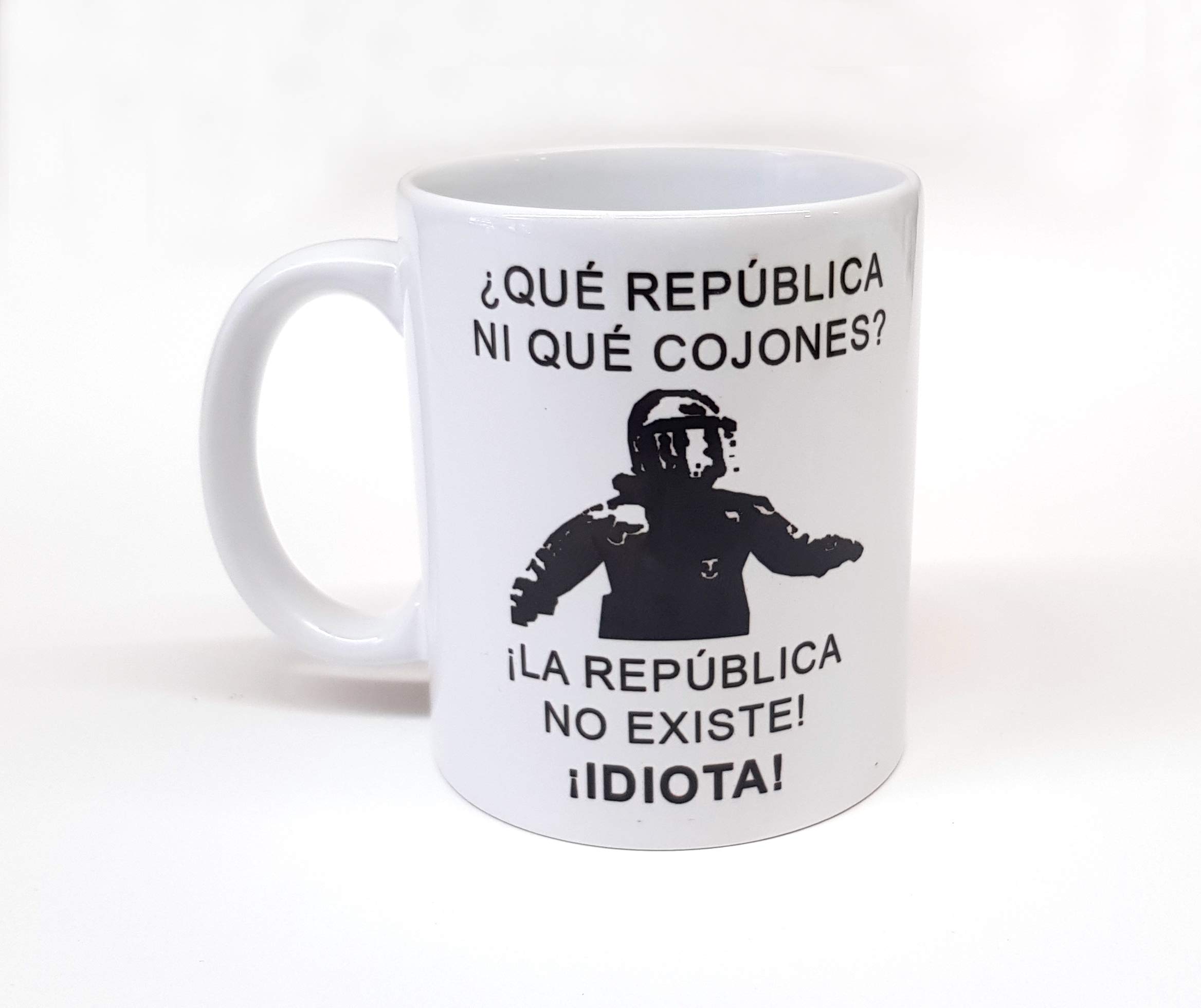 Personalised Mug with Square Motif The Republic No Language Breakfast Mug, for Spanish Catalonia