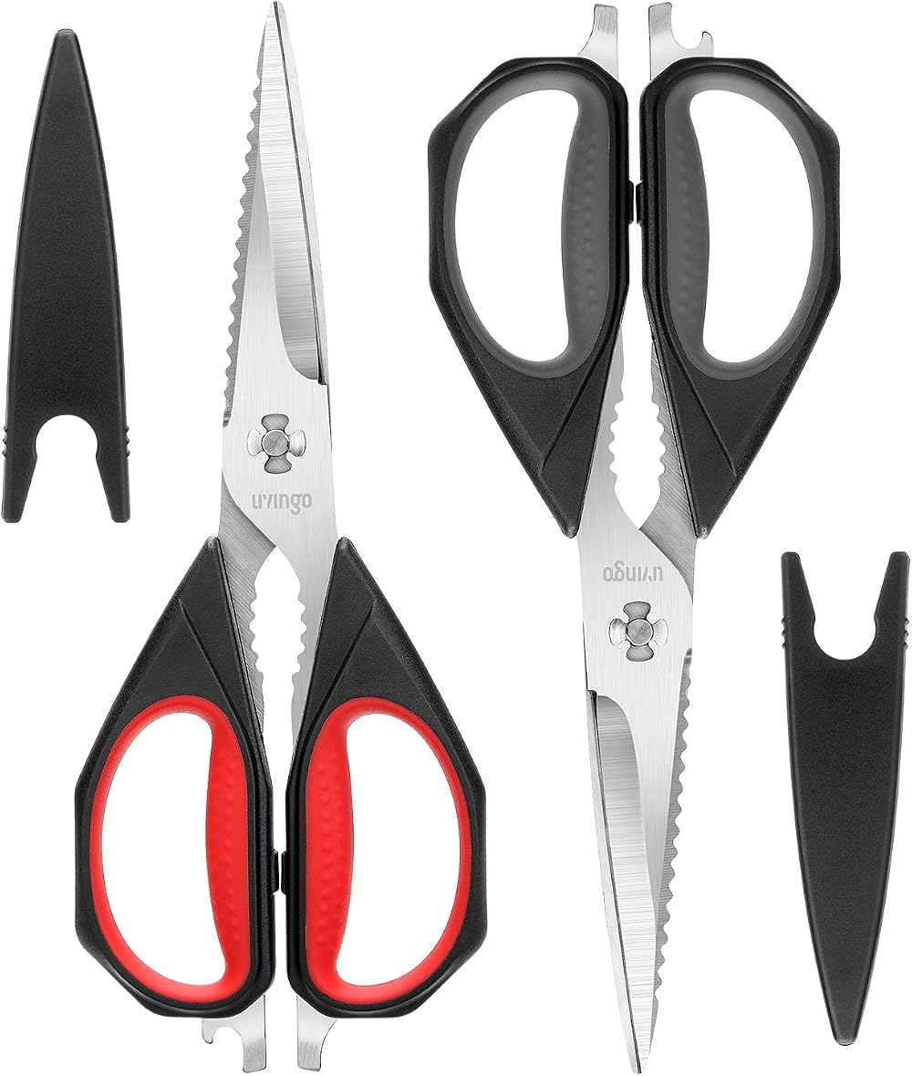 LIVINGO Kitchen Scissors 2 Pack 9.25in Heavy Duty Poultry Shears Come Apart