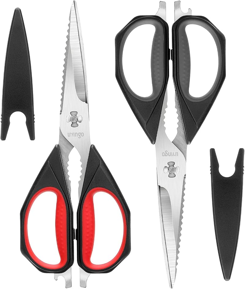 LIVINGO Kitchen Scissors 2 Pack 9.25in Heavy Duty Poultry Shears Come Apart