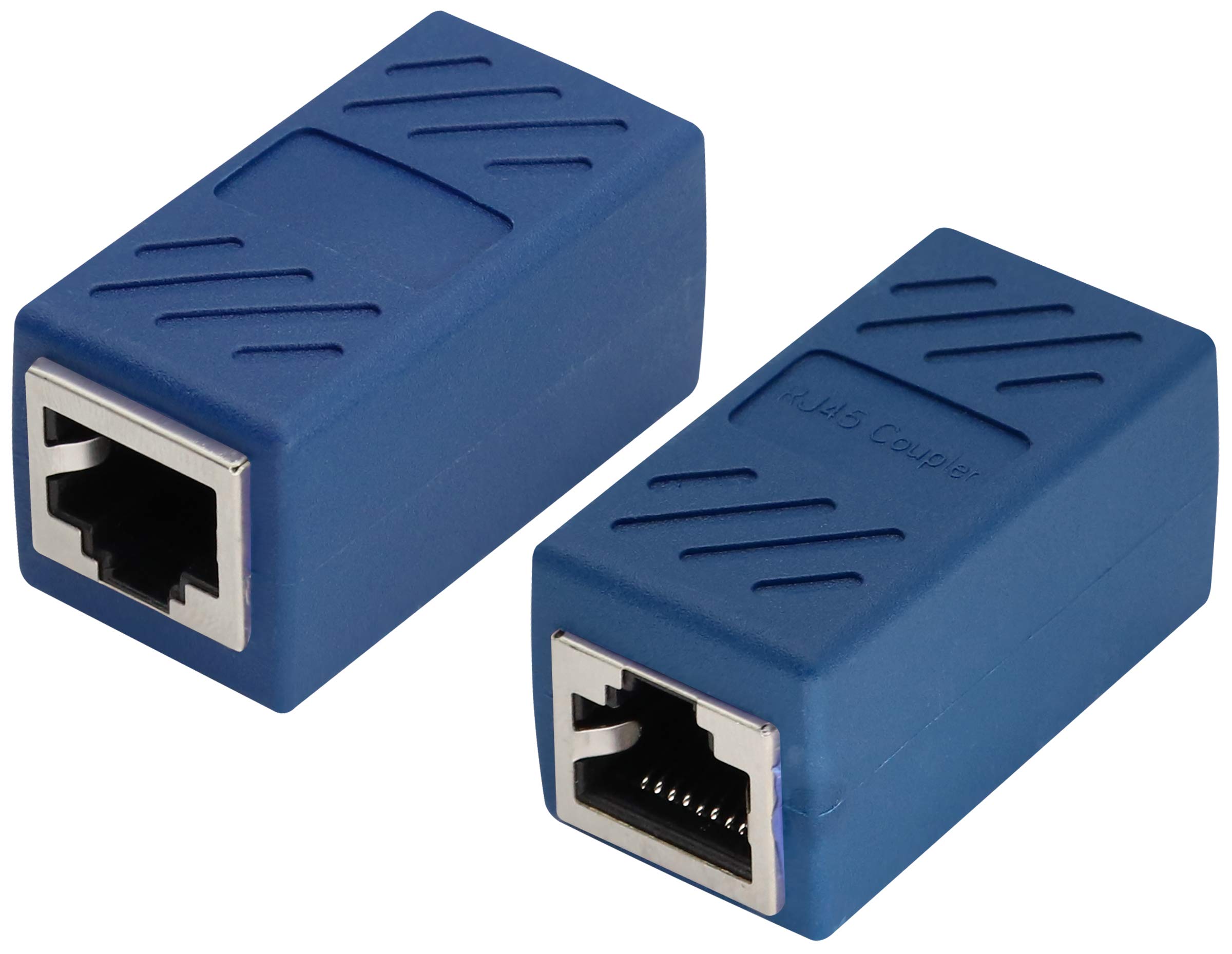 AAOTOKK RJ45 Coupler, in Line Network RJ45 Female to Female Ethernet Extension Adapter, LAN Connector Inline Network Connectors for Cat5/Cat5e/Cat6/Cat6e Ethernet Cable(Blue-2 Pack) — image 1