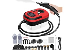 STRCEAT Steam Cleaner, 6-gears Adjustable, 15s Heat-Up, 1.29 Quarts Tank, Portable Steamer for Cleaning with 26 pcs Accessories, Steam Cleaner for Home,Dirt, Grease, Grout, Tile,Floor,Couch and Car