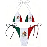 Mexico Flag Women Micro Sexy Bikini Bra Set Summer Beachwear Sexy Beach Two Pieces Bathing Suits Swimwear