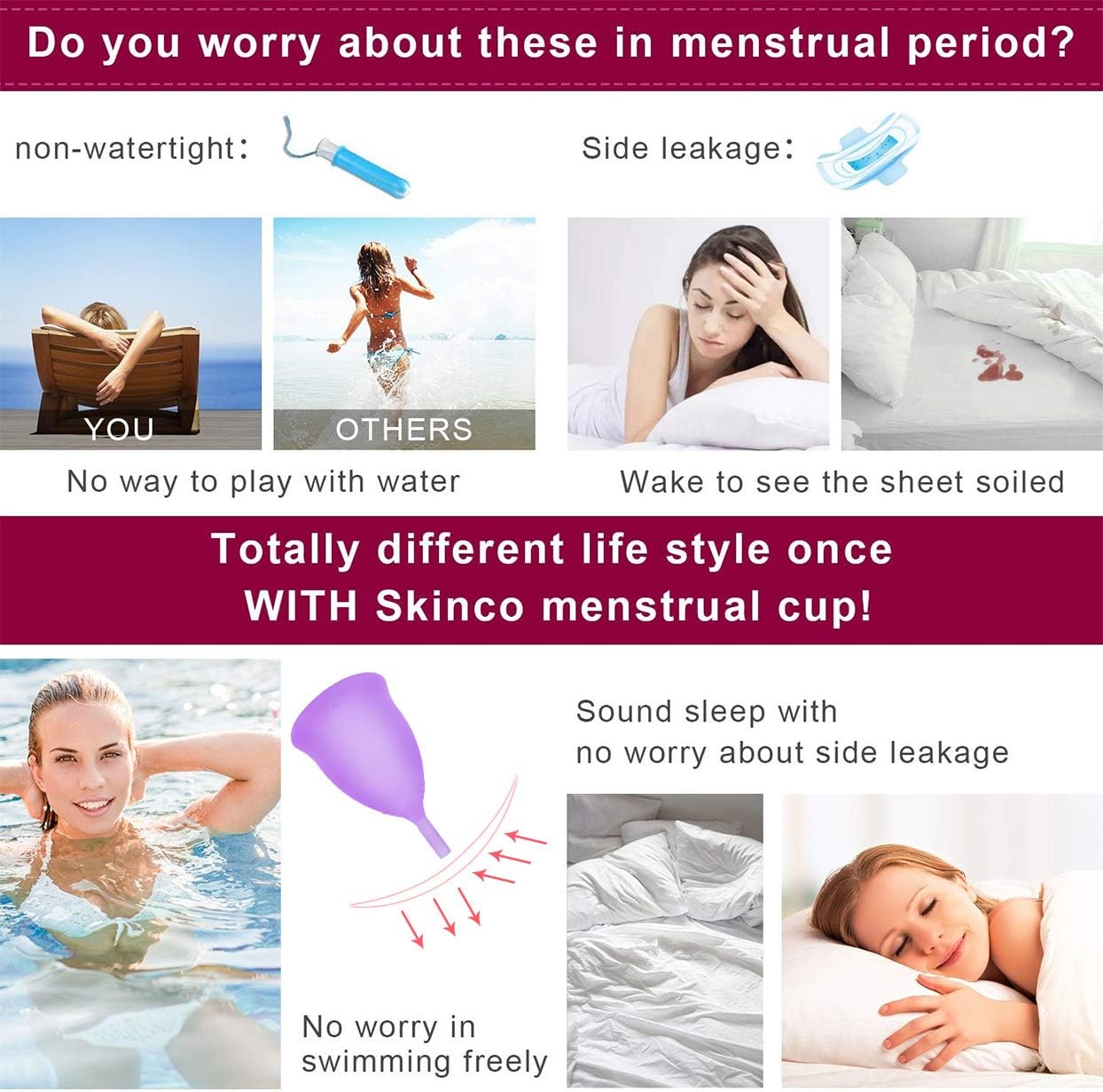 Bodybay Menstrual Cup，Set of 2 Periods Kit with FDA Registered，Best Feminine Alternative Protection to Tampons and Cloth Sanitary Napkins (Large): Health & Personal Care