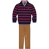 Tommy Hilfiger boys 3-piece Sweater, Dress Shirt, and Pants Set