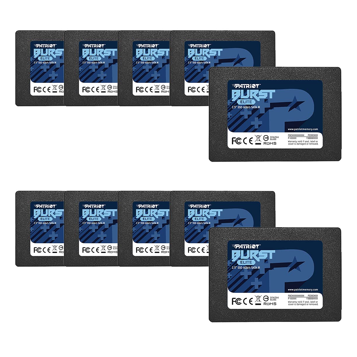 Patriot Burst Elite SATA 3 120GB SSD 2.5" Solid State Drive - 10 Pack