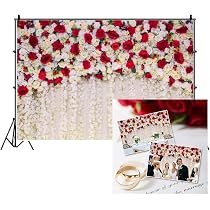 ChloropLastid Red Rose Garden Backdrop - 10x8ft Flower Wall For Wedding & Photography