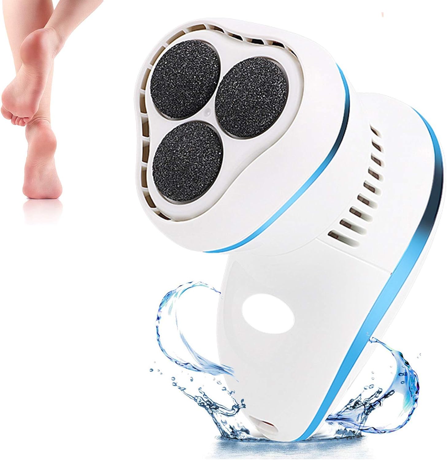 Electric Foot Callus Remover kit-Electric Foot File Pedicure Tools Built-in Vacuum,Electric vacum Foot Grinder,Professional Pedicure Tools Feet Care for Dead Hard Cracked Dry Skin (Blue)