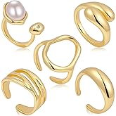YEEZII 20 Pcs Gold Ring Set for Women, Chunky Statement Flower Finger Midi Rings, Big Boho Stacking Rings Pack Trendy Stuff Jewelry Gift