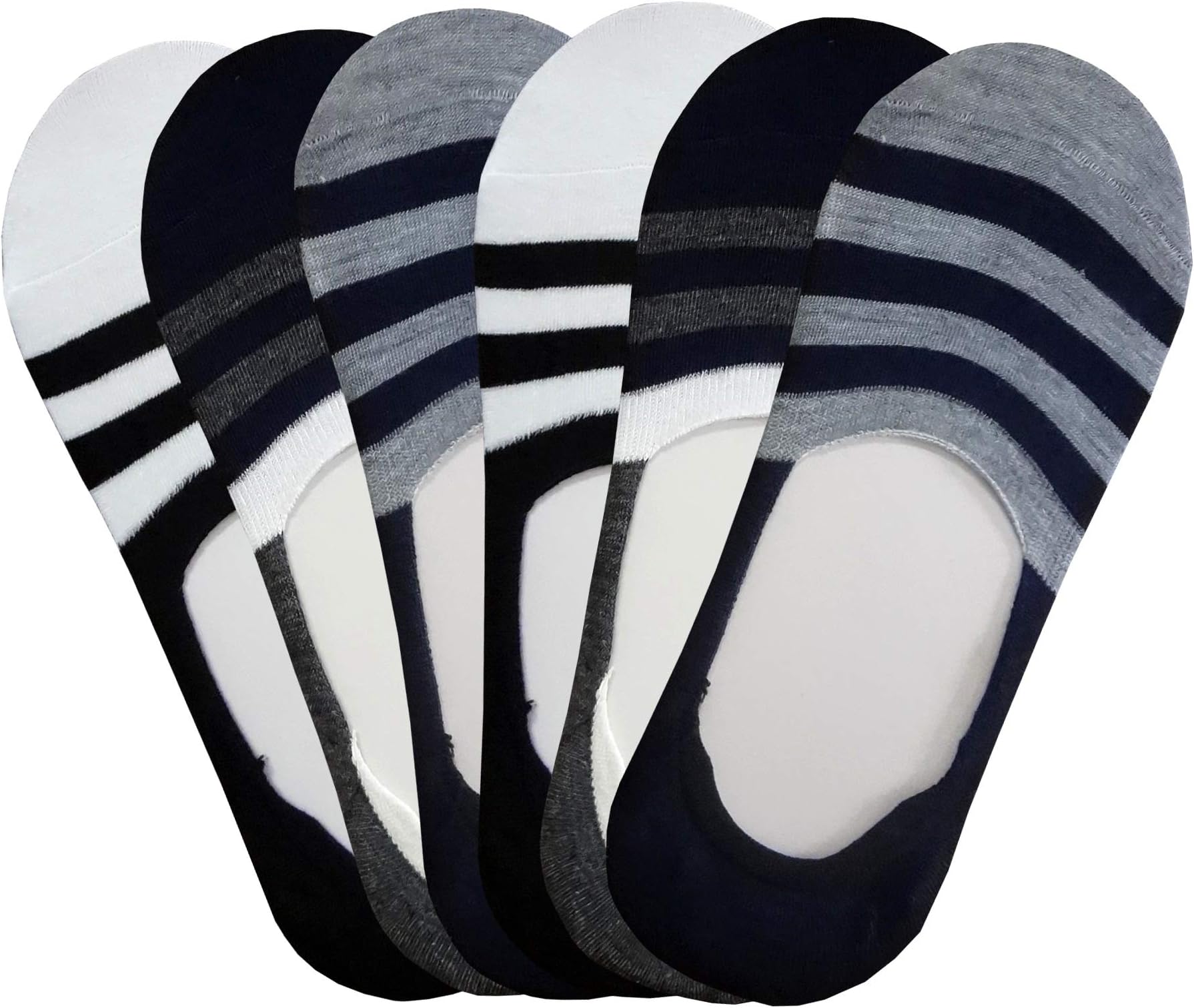 S4SUnisex Premium Mercerised Cotton Loafer Socks with Anti-Slip Silicon (Assorted)(Colors & Print May Vary)