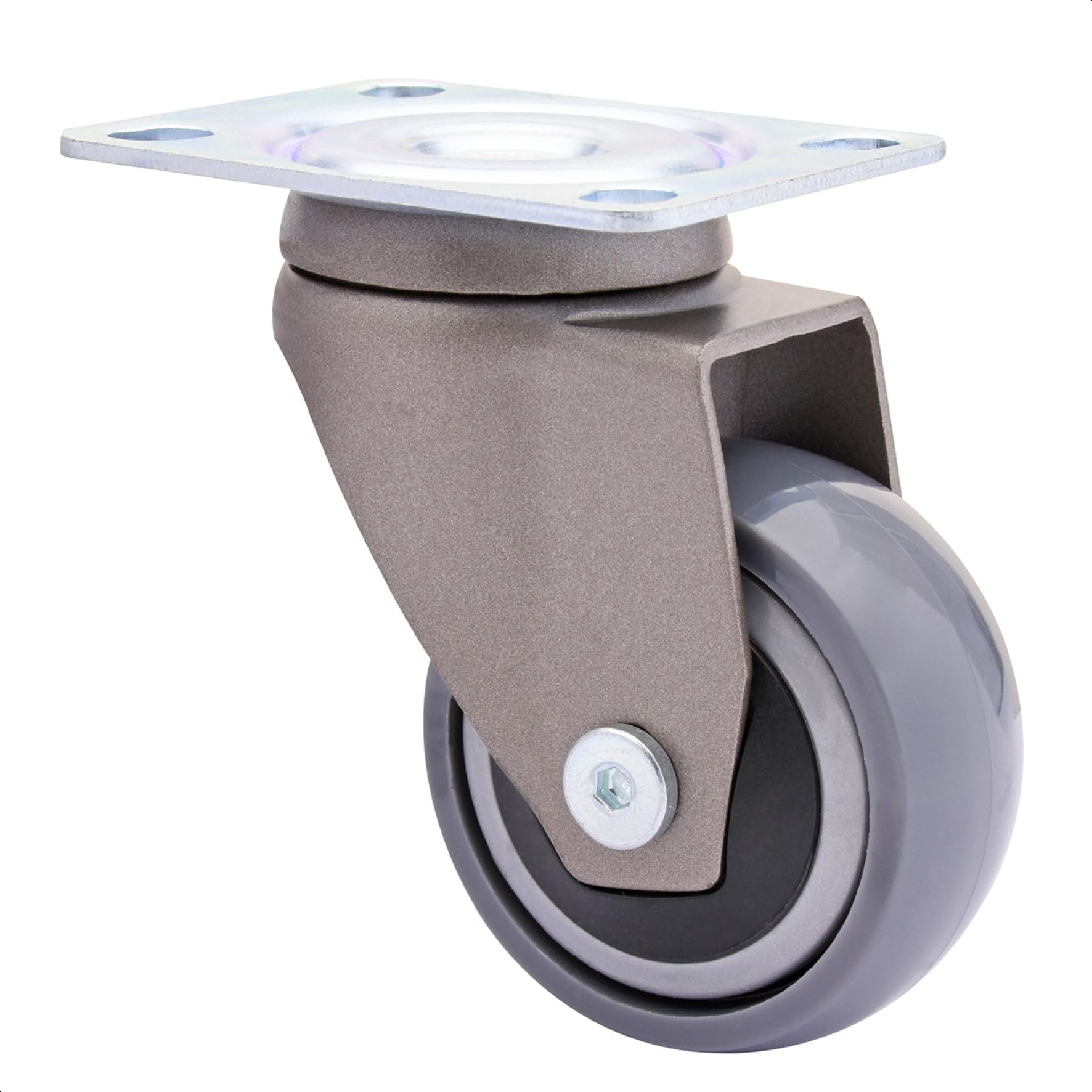 WAGNER design - 3C - swivel castor/furniture castor - grey, soft tread, diameter Ø 50 mm, ball bearing, load capacity 50 kg - 01225301