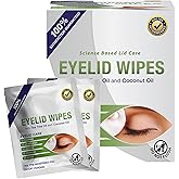 Lunovus Premium Eyelid Wipes With Tea Tree and Coconut Oil - Cleansing Wipes for People Itchy Eyes - Individually Wrapped - Box Of 30 Natural Eye Wipes