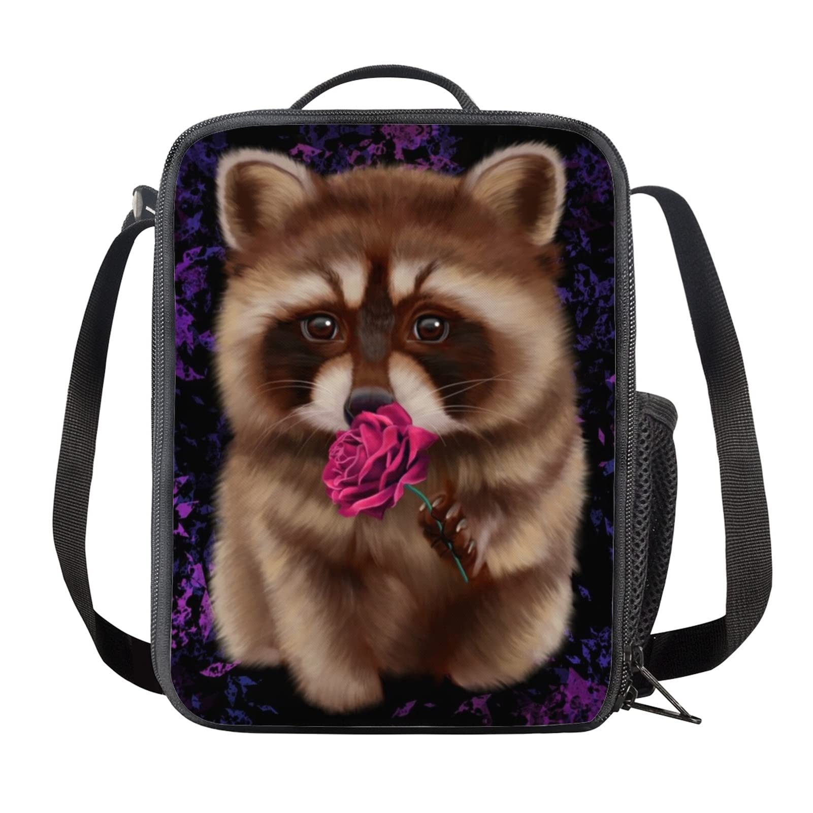 HELLHERO Insulated Lunch Bag Raccoon Lunchbox Insulated Lunchbag Cooler Tote Meal Sack Organzier for Girls Boys Women Men Travel School Work Camping Outing Picnic