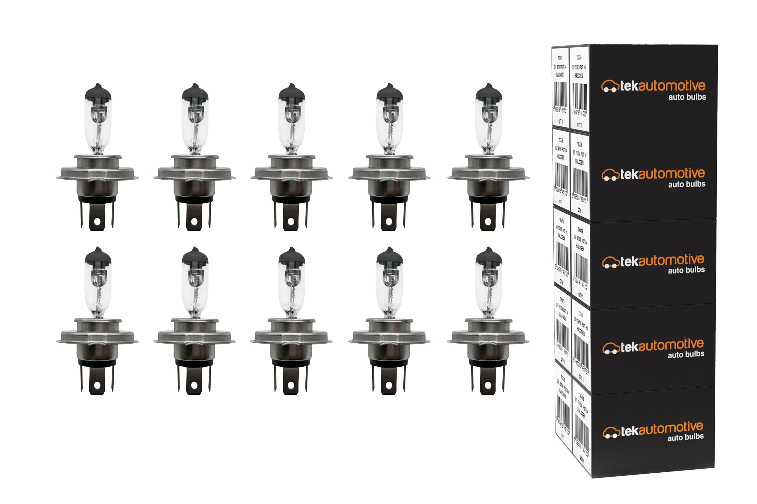 Tek Automotive Truck & Lorry H4 475 Headlight Bulbs 24V 75/70W 10 Pack – P43T Halogen E-Marked Road Legal