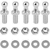 4+1 Pack 10mm Ball Studs with Hardware - 5/16-18 Thread x 0.59" Long Shank - Gas Lift Support Strut Fitting for Gas Struts Lift Support Strut Fitting with Hardware
