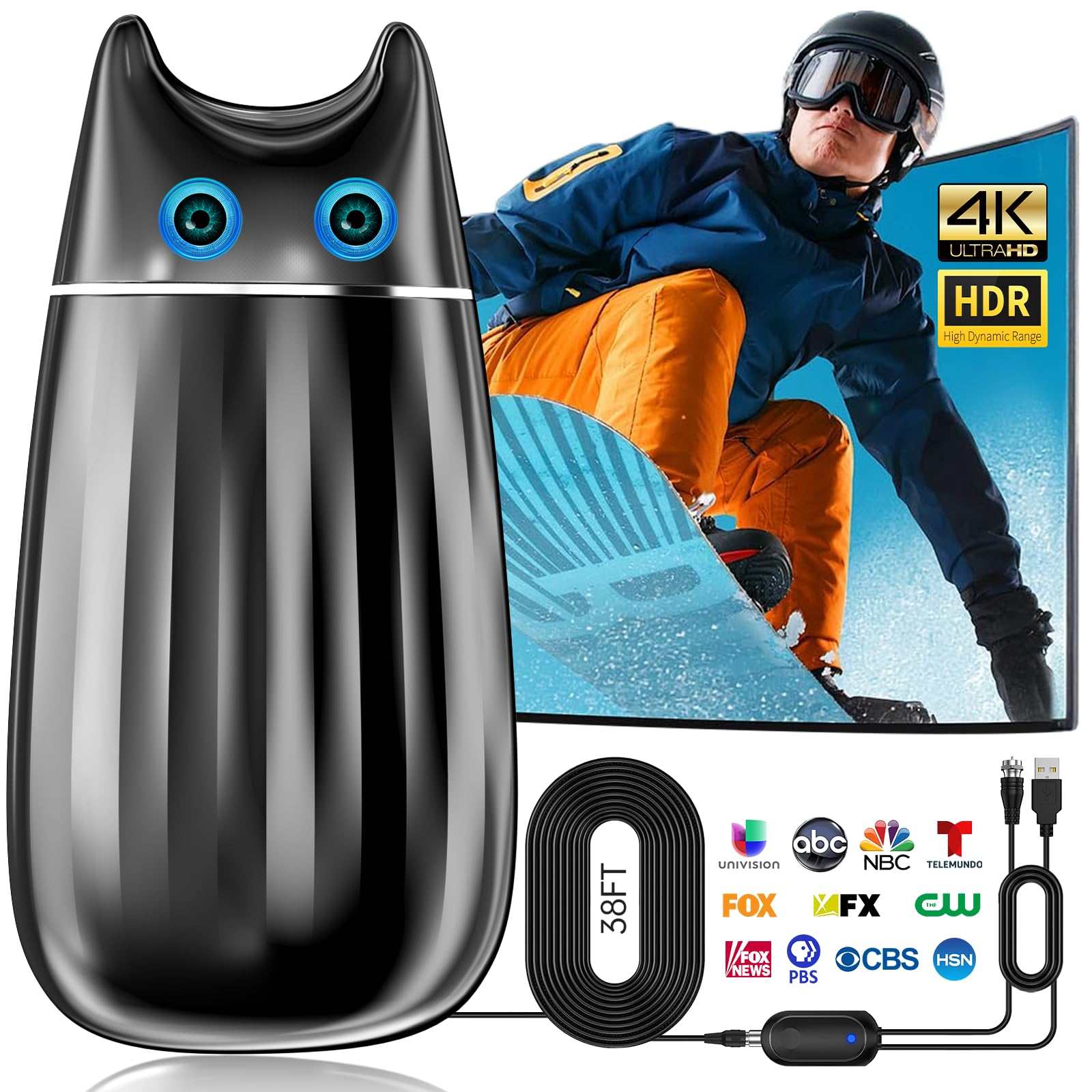 Photo 1 of 2026 Digital Antenna for Smart TV Indoor Long Range 360° Reception with Amplifier