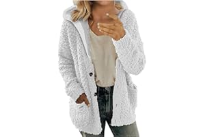 cllios Winter Coats for Women 2023 Fuzzy Fleece Sherpa Jacket Warm Outerwear Button Down Long Sleeve Cardigan Plush Sweater
