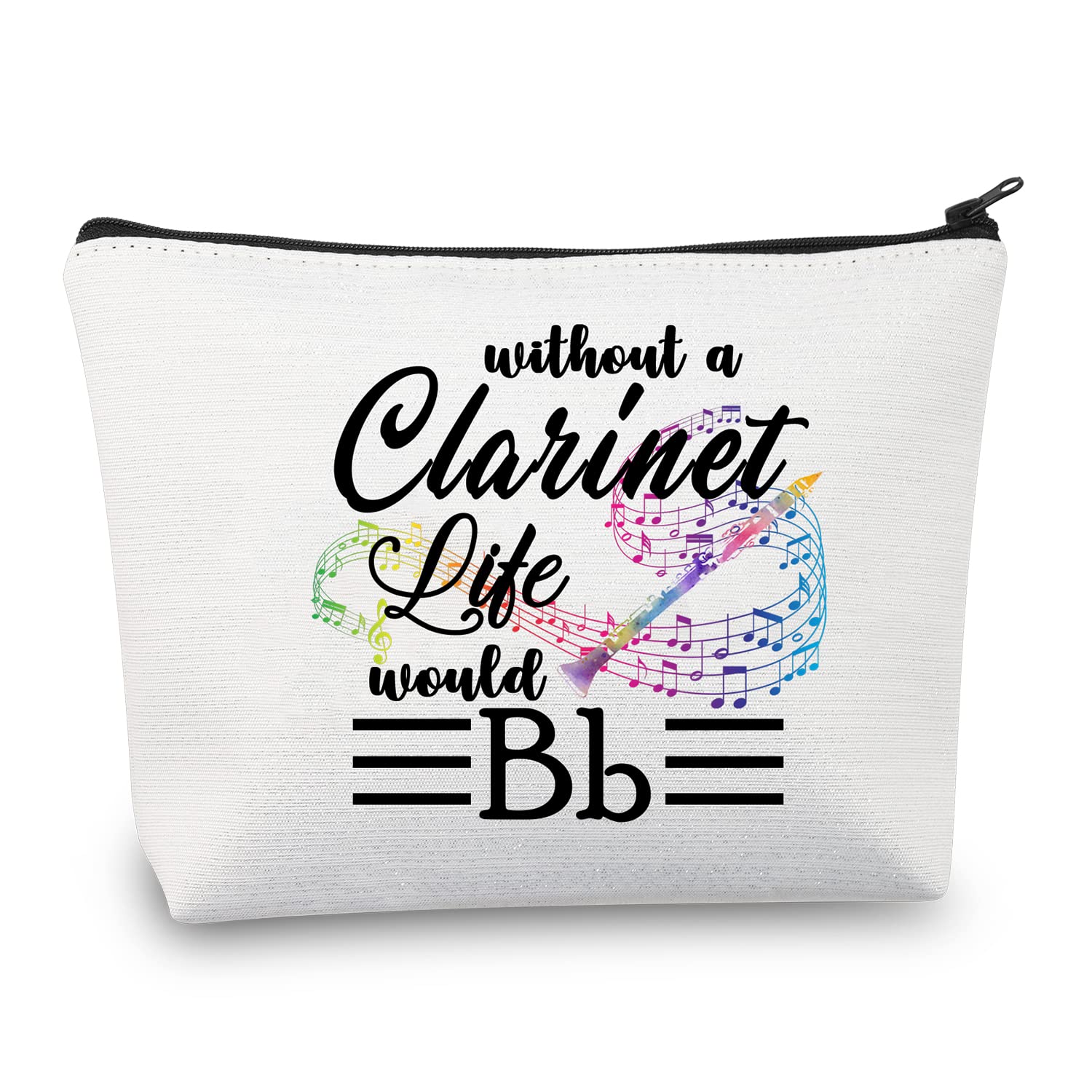 PLITI Clarinet Gift Clarinet Player Gift Clarinet Lover Gift Without My Clarinet Life Would Bb Makeup Bag Clarinet Teacher Gift (Clarinet LifeU)