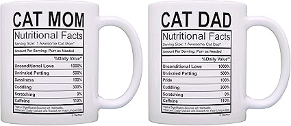 cat mom cat dad mug set