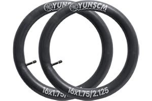 YUNSCM 16" Bike Tubes 16x1.75/2.125 Schrader Valve 47/57-305 Bicycle Tubes Compatible with 16 x 1.75 16x1.90 16 x 1.95 16x2.0 16 x 2.10 16 x 2.125 Bike Tire Tubes