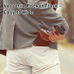 LHD HOME Hip Flasks for Men 8oz Leather Flask Gift
