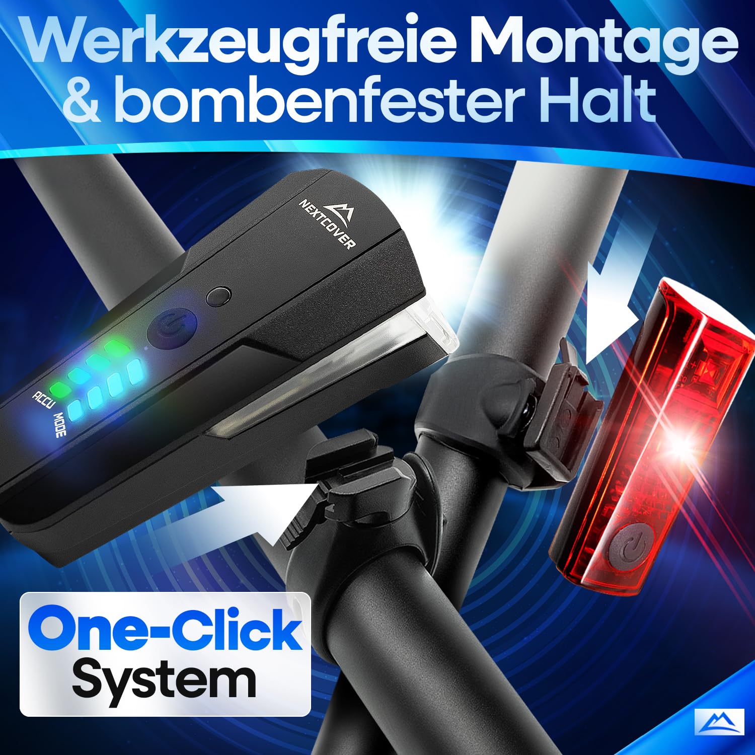 NEXTCOVER® Fahrradlicht Set - Das Original - mit [LightSense] Sensor & 11h Akkulaufzeit I USB aufladbar & wasserdicht I LED Fahrrad Licht vorne I Fahrradlampe & Fahrrad Rücklicht, Fahrradbeleuchtung 7