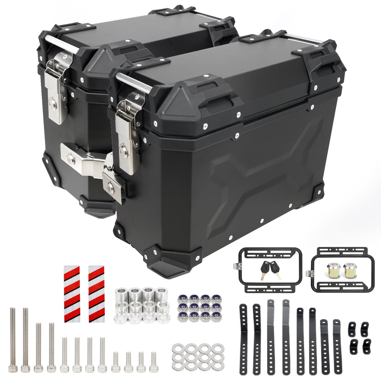 Photo 1 of ***************MISSING SUPPORT BRACKETS AND OTHER PARTS**********************
GSTP Pair Universal Motorcycle Side Case,36L Motorbike Hard Side Saddlebag Box Trunk Tour Storage Carrier with Support Racks Security Lock and Handle for Helmet Luggage Left and