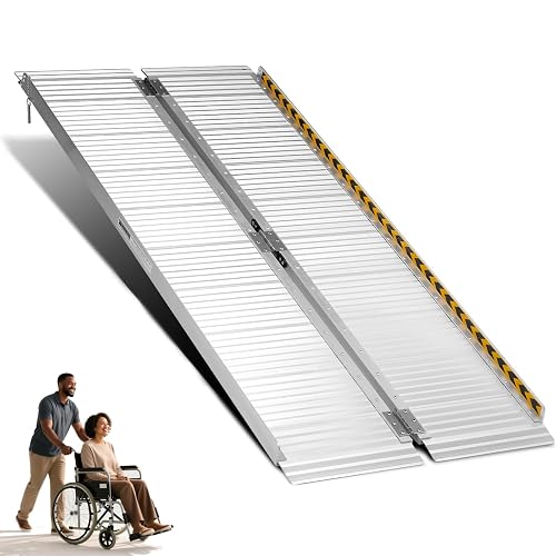 MOTORHOT 2ft Portable Wheelchair Ramp Non-Slip Aluminum Folding ...