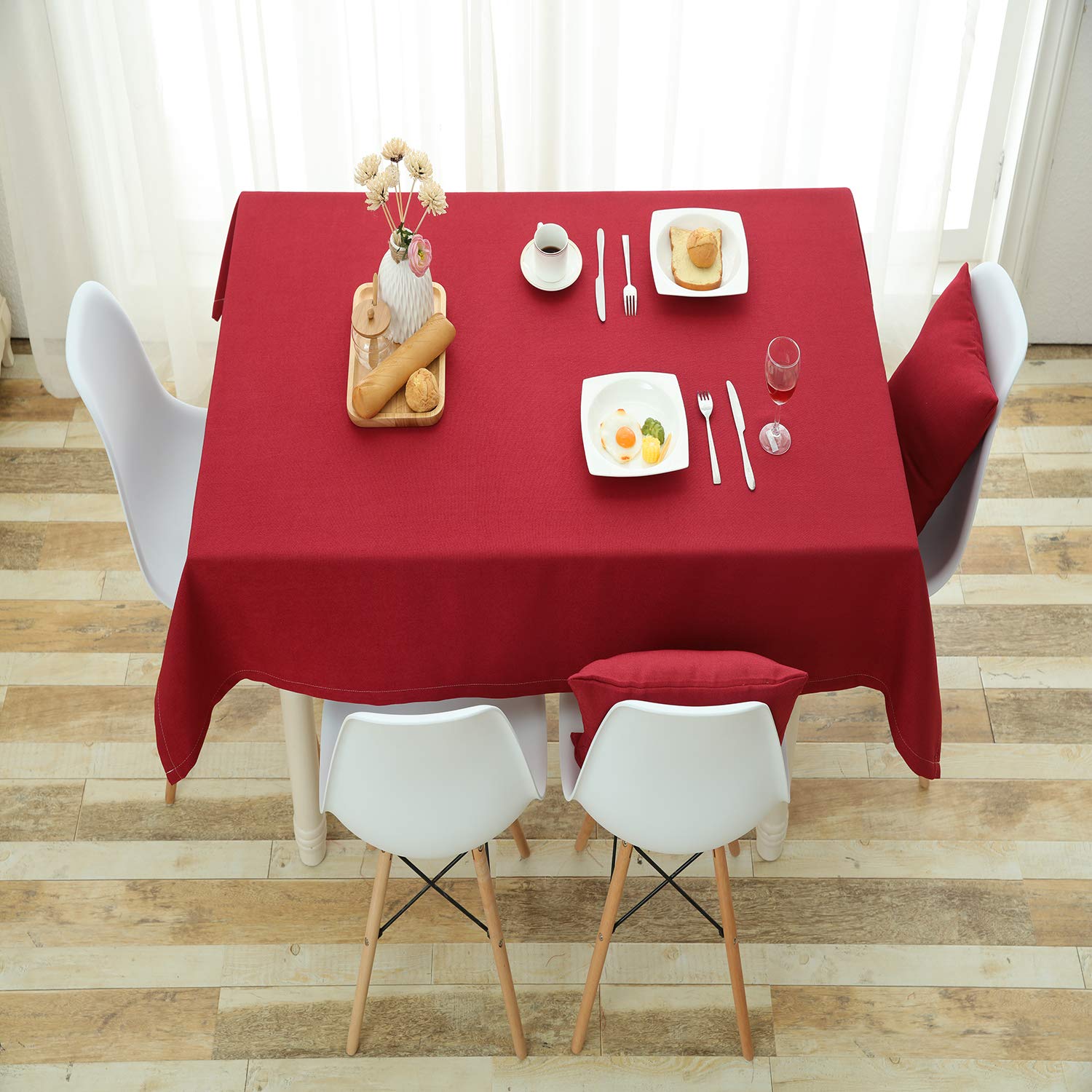 132x200cm Hsylym Tablecloths For Rectangle Tables Cotton Linen Fabric Wear Resistant Table Cover Perfect For Table Protector Blue 52x79in Kitchen Dining Home Kitchen Stanoc Com