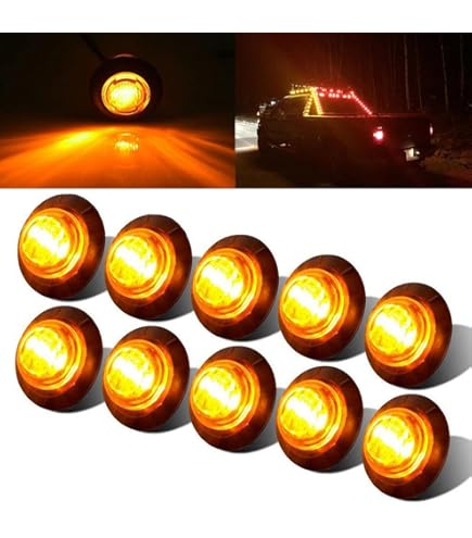 Nilight 2.5Inch Oval Side Marker Light 10PCS Red 2 Diode LED Clearance Light Trailer Fender Light Waterproof Surface Mounted For 10-30V Truck Camper Boat Lorry, 2 Years Warranty
