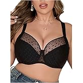 MakeMeChic Women's Plus Size Minimizer Bras Mesh Push Up Underwire Comfy Everyday Bra